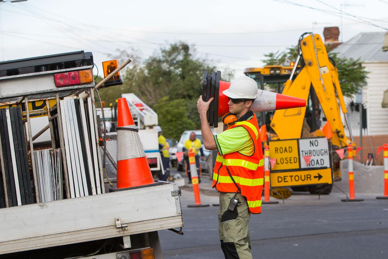 Traffic controllers on site